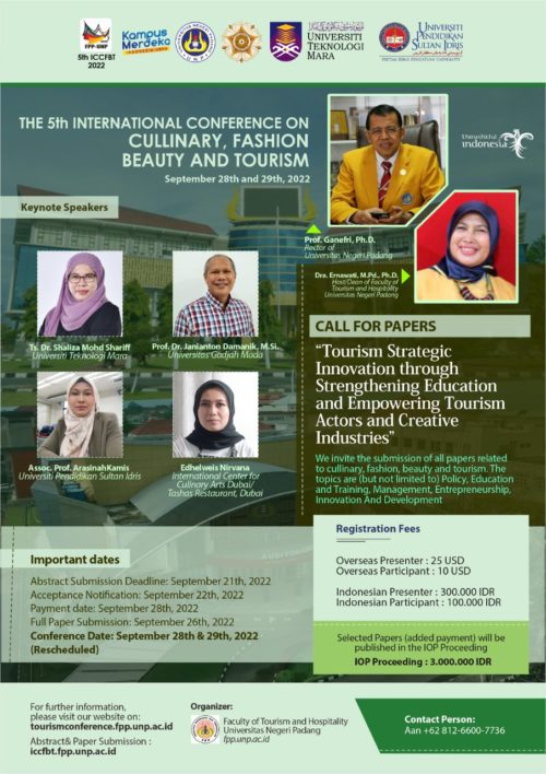 Internasional Conference on Cullinary, Fashion, Beauty and Tourism